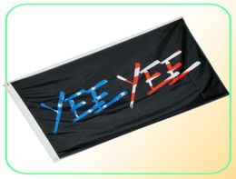 Yee Yee Flag Black 3x5ft Polyester Club Team Sports Indoor avec 2 œillets en laiton de haute qualité6536057