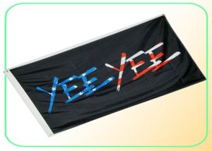 YEE YEE-Flagge, schwarz, 90 x 150 cm, Polyester, für Club- und Mannschaftssportarten, für den Innenbereich, mit 2 Messingösen, hohe Qualität, 7305893
