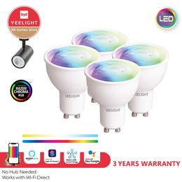 YeeLight Gu10 Smart LED Bulbe Colorable Dimmable Lamp Smart App Control pour Google Assistant Alexa SmartThings 4.5W 220V 4PCS
