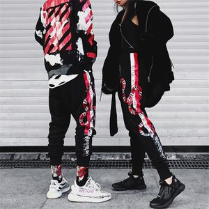 YEELOCA haute qualité corail serpent imprimé Hip Hop pantalon Harajuku coton Streetwear survêtement sport sarouel 201118