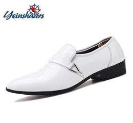 Yeinshaars Design Mens Patent Leather Shoes Blanc Black Black Formal Men Dress Shoe for Wedding Party Budle Business Oxfords Y2004207638869