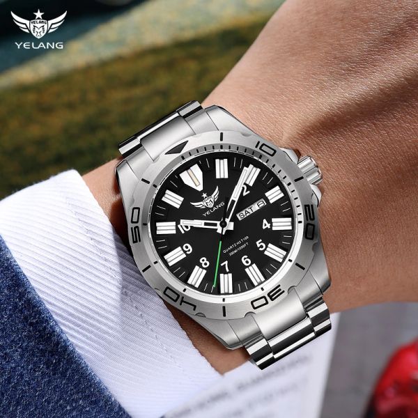 NOUVEAU 42 mm 10 ans Ultra Long Life Span Men's Watch 30ATM Professional 300m Swiss Swiss H3 Super auto-lumineux Reloj