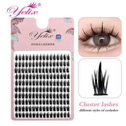 Yelix 160 clusters anime lashes Cosplay lash wispy japanese makeup spikes eyelashes strands eyelash 240511