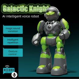 Jaune 24g RC robot télécommande Programmation de l'espace anglais Space tactile geste induction danse enfants toys 240321