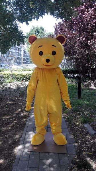 Costume de mascotte d'ours jaune, personnalisé, taille adulte, personnage de dessin animé, déguisement de carnaval, 41238