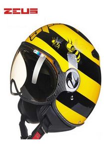 Yellow Bee Electric Motorcycle Half Face Helmet Zeus 34 Scooter Motor Motorcross Helmen voor vrouwen en mannen M L XL XXL8812735