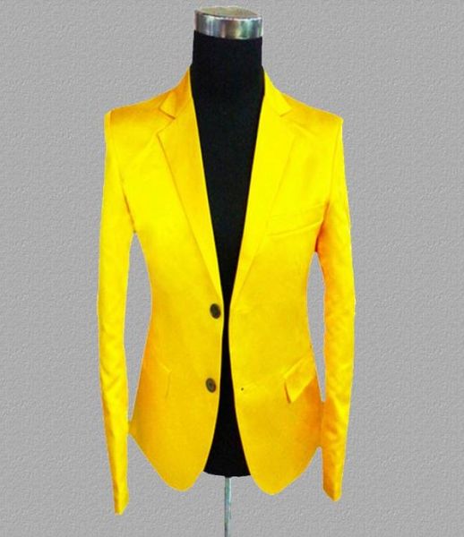 blazer jaune hommes costumes conceptions veste hommes costumes de scène pour chanteurs vêtements danse star style robe punk rock masculino homme9977846