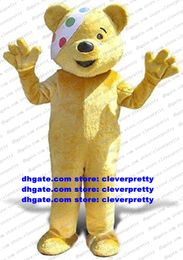 Yellow Clown Pudsey Bear Mascot Costume Adult Cartoon Character Outfit Pak Interne verjaardag Marketingpromoties ZX1507
