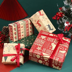 Geel Cowhide Christmas Gift Inpap Paper Party Verjaardagsbloemen Geschreven decoratief eland cartoonpatroon 240529