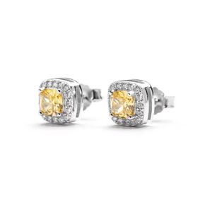 Boucle d'oreille en diamant jaune, bijoux de designer hip-hop pour hommes, argent S925, griffe 4/6 incrustée de diamants, boucles d'oreilles en pierre moissanite, cadeau de rappeur de roche