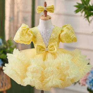 Robes jaunes pour mariage bijou couche 3d fleurs