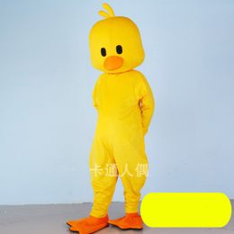 Costume de mascotte de canard jaune, personnage de dessin animé, tenue fantaisie, robe de soirée, taille adulte