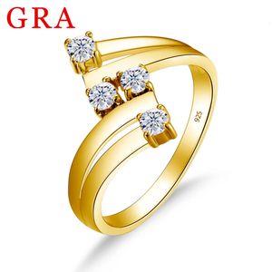 Geel Goud 4 Steen Volledige Ring Met Certificaat Echt Voor Vrouwen Hoge Kwaliteit Bruiloft Sieraden Pass Diamond Tester Sale 240112