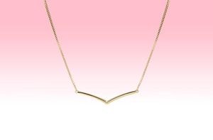 Geel goud vergulde gepolijste wishbone ketting vrouwen bruiloft cadeau voor p sterling zilveren ketting kettingen met originele box1227758