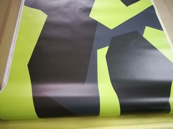Jaune gris noir pixel styl Camoufalge Vinyl wrap pour wrap de voiture couvrant Camo Truck Wrap film de couverture Autocollant auto-adhésif 1.52x30m 5x98ft