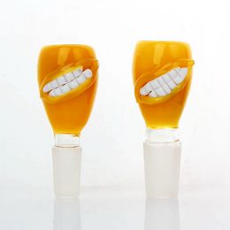 Hookahs Geelkope glazen kom kleurrijke grote mondboien 14 mm 18 mm mannelijke bedwelmende bongkommen voor GLSAA rookaccessoires