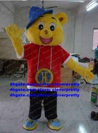 Amarillo Hip Hop Harry Bear Mascot Costume Mascotte Personaje de dibujos animados para adultos Traje Regalos y recuerdos PARQUE TEMÁTICO No.2775