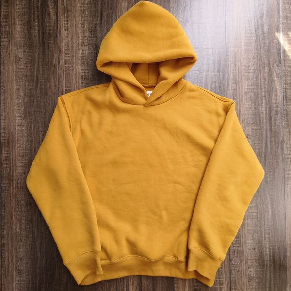 Sweat à capuche jaune pour hommes et femmes, sweat-shirt surdimensionné en tissu lourd de haute qualité