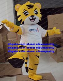 Disfraz de la mascota del rey tigre amarillo Mascotte Tigerkin Tigris Regalis Tigger Traje de personaje de dibujos animados para adultos No.1400