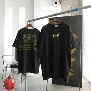 Jaune Kith Box Shirt Summer Casual Tee Hommes Femmes Retour Qualité Texte Graphic Print T-shirt