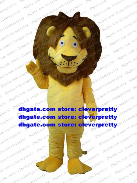 Costume de mascotte animale sauvage du lion jaune