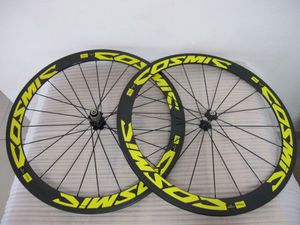Logo jaune Cosmic Carbon Road Bicycles roue 50 mm avec concentrateur 291SB 482SB NOVATEC Wheelset 50mm