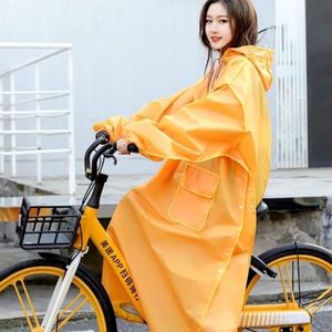 Gele lange regenjas elektrische motorfiets regenponcho transparante regenjas verhoging dik waterdicht pak volwassen ondoordringbaar geschenk 2230J