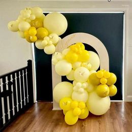 Décoration de ballons de fête jaune 89pcs pastel arc garland kit décorations pour le baptême filles 1er anniversaire mariée pour être baby shower s
