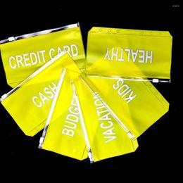 Gele PVC Presentation Binder Folder Zipper ontvangt tas beknopte geldplanner spiraalvormige archiveringsproducten kaarthouder
