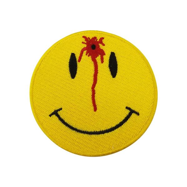 Amarillo S Smiley Fun Parche bordado para planchar o coser para Front Lady Biker 3 3 PULGADAS 252V