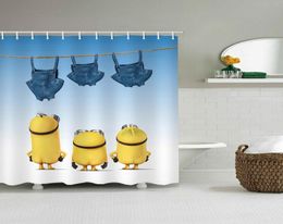 Rideaux de douche jaunes série espiègle Minions rideaux de douche rideau de bain Polyester rideau de salle de bain imperméable Y2001086719672