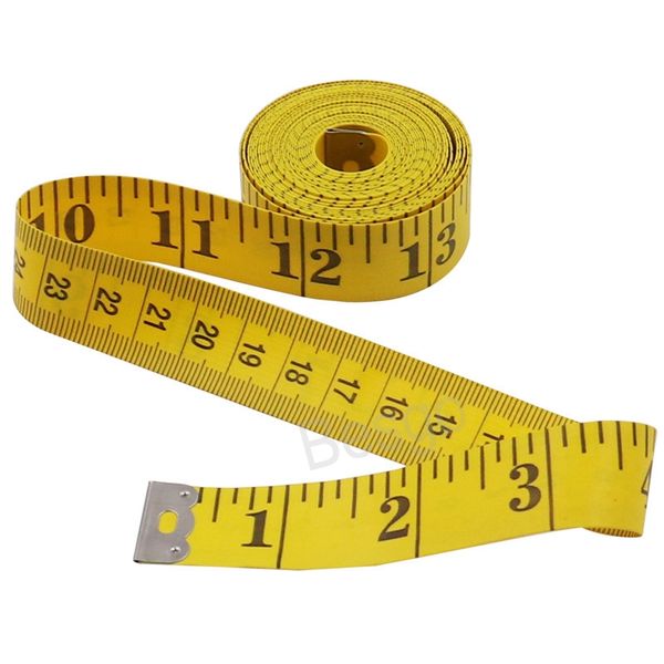Règle souple jaune Maison Corps Rubans à mesurer Couture Tailleur Règles de mesure 300cm Longueur Rubans Mesures Outils de couture portables BH5958 TYJ