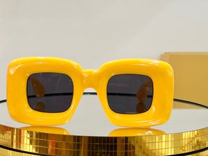 Lunettes de soleil carrées jaunes cadre épais lunettes de soleil de fête femmes hommes lunettes de soleil d'été nuances UV400 lunettes avec boîte