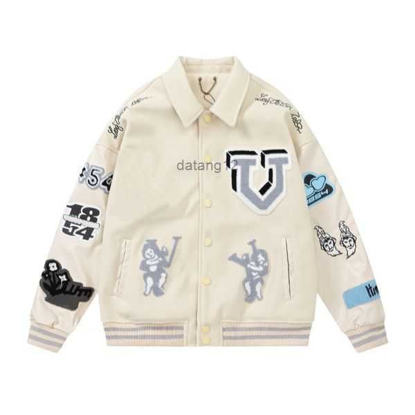 Jaune Varsity Baseball Veste Hommes Vêtements Femmes Designer En Cuir Manches Bomber Manteaux D'hiver Harajuku Marque Japonaise Moto Hommes 4 YLB3