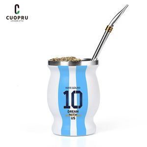 Tasse à Yerba Mate avec tasse à thé en paille Bombilla Mate et brosse de nettoyage, numéro argentine 10 240312