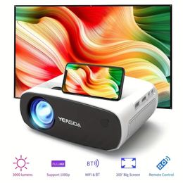 YERSIDA BL128 WIFI Mini Projector Smart Ondersteuning 1080P Full HD Film Draagbare Proyector LED Bluetooth Projectoren Compatibel met Android/iOS/Windows