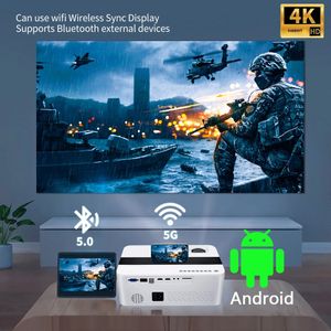 YERSIDA-projector Android H6 18G Full HD Native 1080P 900ANSI 4K Ondersteunde WIFI 5G BT50 Home Cinema Outdoor draagbare projector 240125