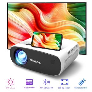 Projecteur YERSIDA BL128 Mini Portable Smart Home Native 1280x720P HD Support vidéo 4K pour téléphone portable avec WIFI Bluetooth LCD 240112