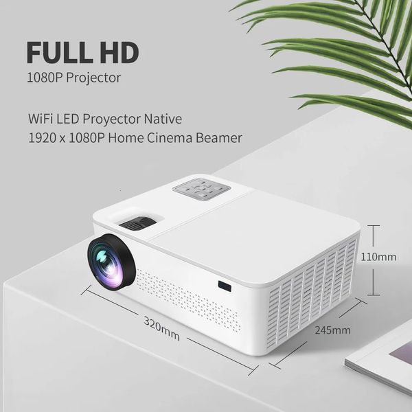 Projecteur YERSIDA G6 FULL HD natif 1080P 5G WIFI Bluetooth prise en charge 4K amélioré 10000 Lumens film en plein air 3D Home Cinema Beamer 231018