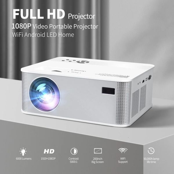 Proyector YERSIDA S8 FULL HD WIFI 1080P 5G Bluetooth soporte 4K actualizado 4000 lúmenes película al aire libre 3D Home Cinema Beamer 240115