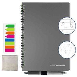 OUI A5 Smart Cahier Réutilisable Effaçable Wirebound Cloud Storage App Sans Papier Étanche Relié Journal Livre Cadeaux 210611