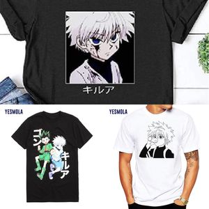 YESMOLA hombres mujeres camiseta Tops Kawaii Hunter X Hunter camiseta Killua Zoldyck camiseta cuello redondo ajustado suave Anime Manga camiseta X0621