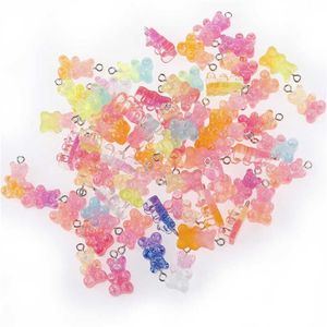 YEYULIN 100 stks Candy Bear schattige hars charmes DIY patch bevindingen gummy oorbellen sleutelhanger ketting hanger sieraden decor accessoire 21994