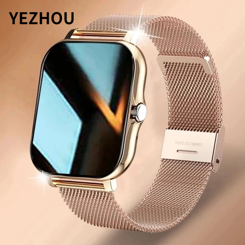 YEZHOU reloj inteligente سوار ساعة ذكية للغاية لهاتف iphone مع مكالمة بلوتوث مقاومة للماء ساعات رجل وامرأة لمراقبة معدل ضربات القلب