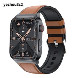 Yezhou2 E500 Big Screen English Smart Watch Mobile Connect met iOS 1.83 inch niet-invasief horloge ECG PPG lichaamstemperatuur bloed zuurstof