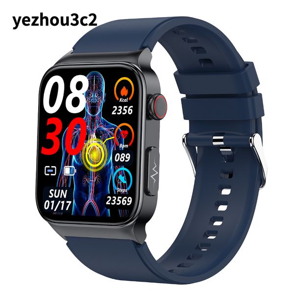 YEZHOU2 E500 grand écran montre intelligente mobile se connecter avec 1,83 pouces montre non invasive ECG Ppg température corporelle oxygène sanguin