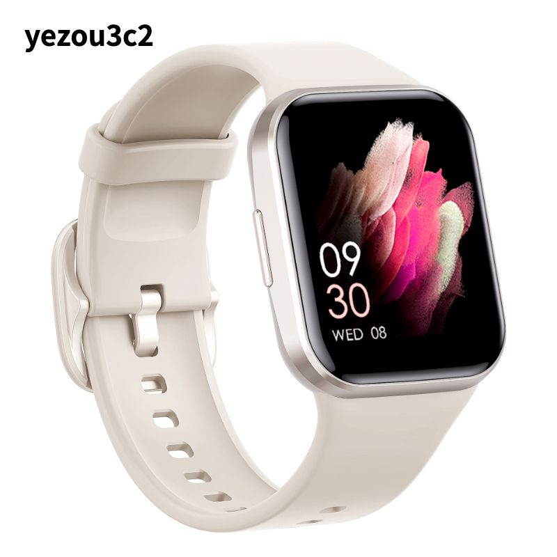Yezhou2 Full Touch Wearable Smart Watch Hartslag Monitoring Multifunctionele stappenteller Sport Big Screen Touch-horloges met ringinformatie Herinnering
