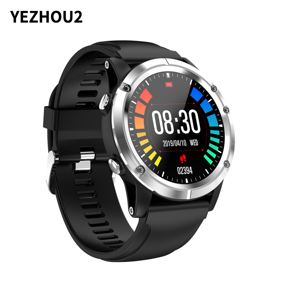 Yezhou2 Mens Bluetooth Sport Smart Watch 1,3-inch Volledig touchscreen Ronde Type Metal Body Button Bediening Stap Tellen Hartslag Health Monitoring Smartwatch