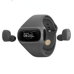 YEZHOU2 pulsera dos en uno de silicona reloj ultra inteligente más con auriculares Wear Buds Pro Real Wireless Bluetooth Headset 5.0 Smart Athletic
