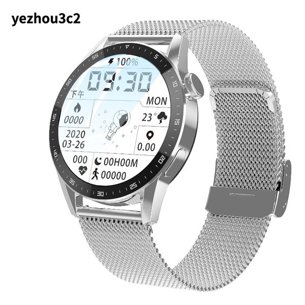 Yezhou2 T3PRO Big Tamaño Redondeo Dial Dial de marcado Smart Watch con Bluetooth llamado a la frecuencia cardíaca Banda de pago fuera de línea NFC Azúcar en la sangre